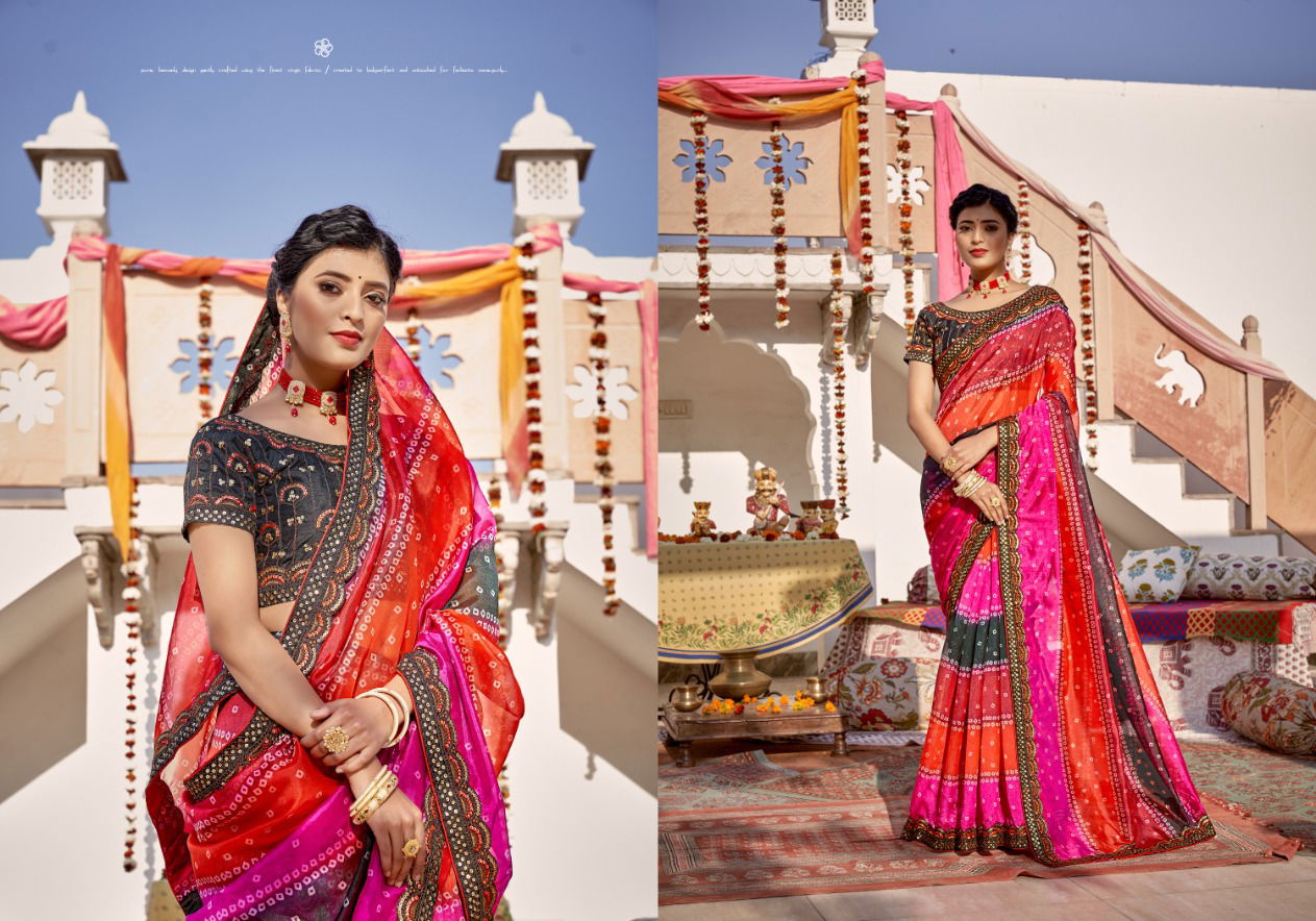 Ynf Bandhani Sequence Printed Sarees Catalog